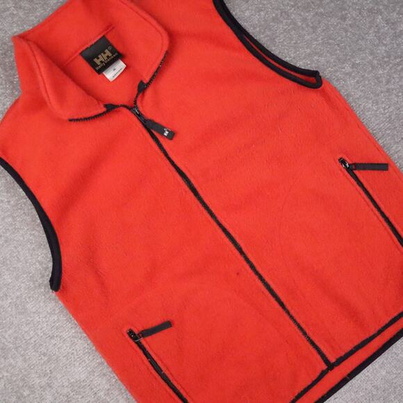 Helly Henson Daybreak Fleece Medium Orange Sleeveless Full Zip Collared Vest - Picture 9 of 10